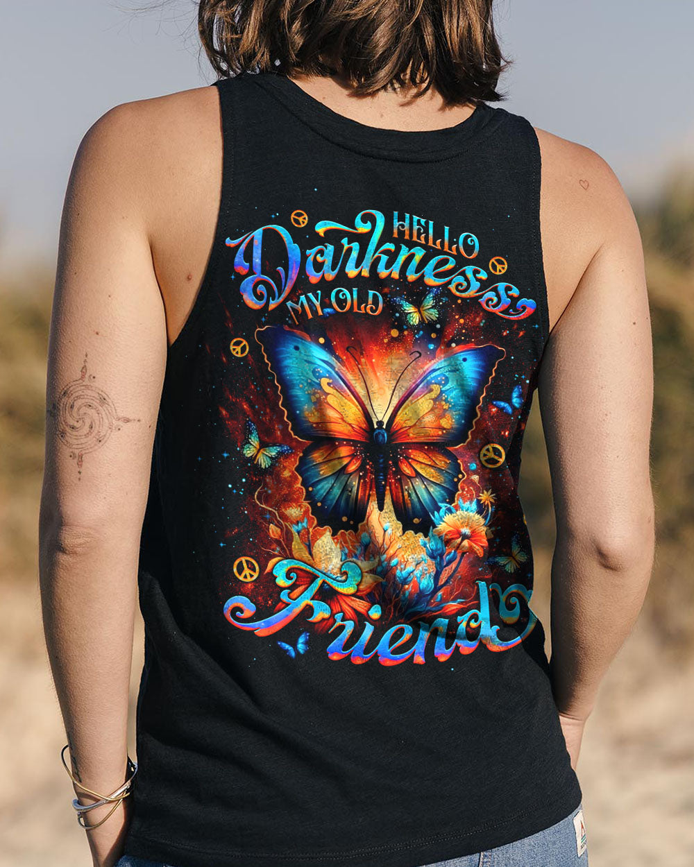 HELLO DARKNESS MY OLD FRIEND BUTTERFLY ALL OVER PRINT - TLNT2509251