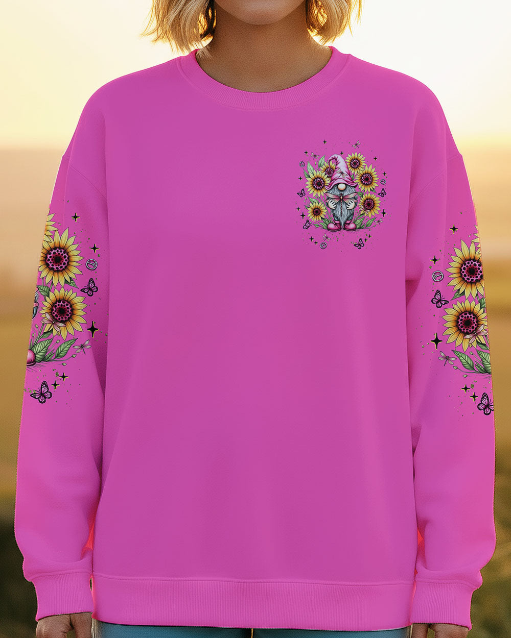 I BELIEVE THERE ARE ANGELS AMONG US GNOME SUNFLOWER ALL OVER PRINT - TLNT2511252