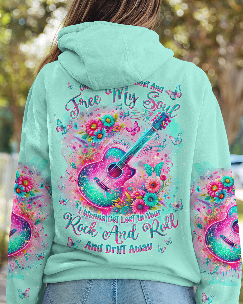 GIVE ME THE BEAT AND FREE MY SOUL GUITAR ALL OVER PRINT - TLNT2601241