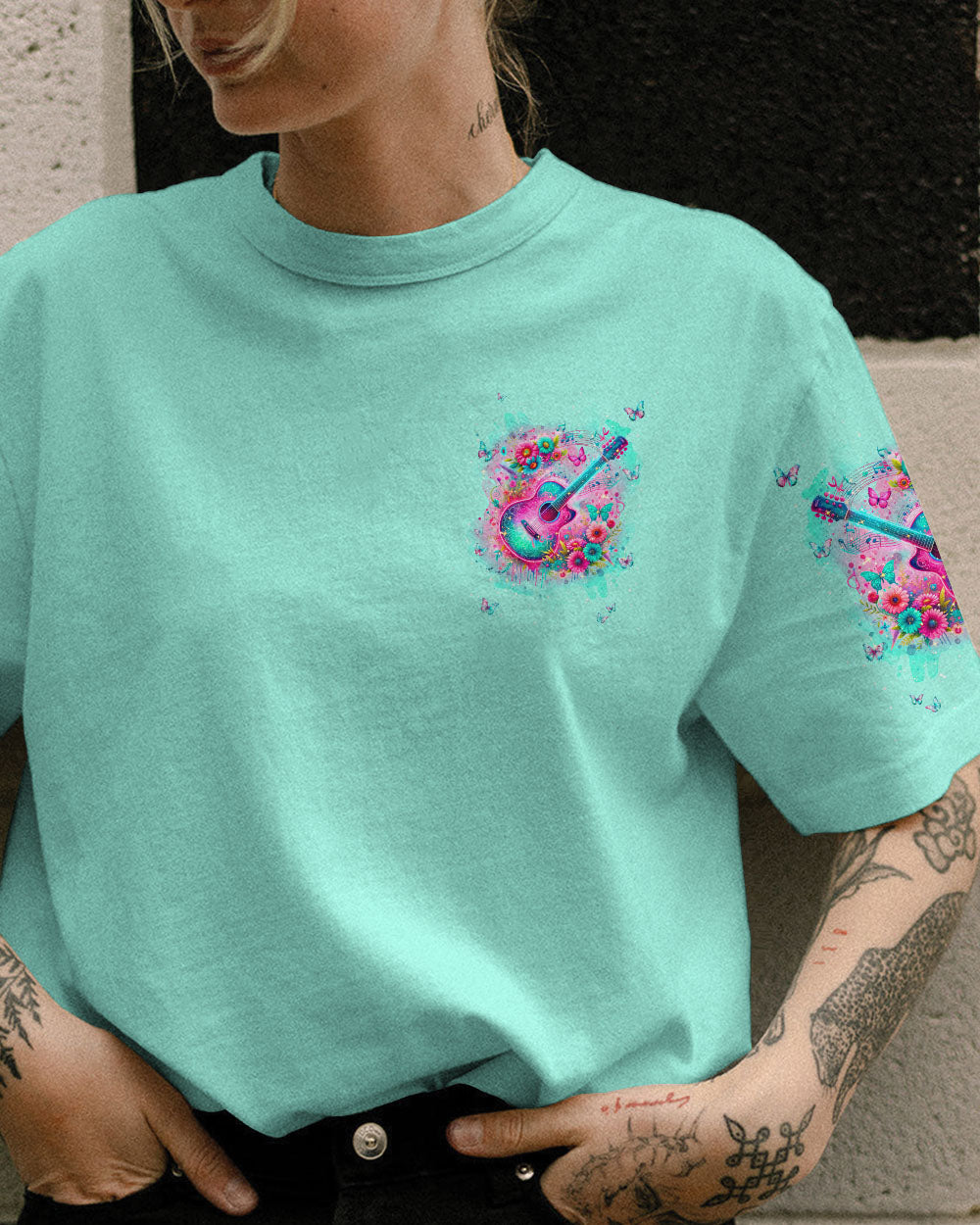 GIVE ME THE BEAT AND FREE MY SOUL GUITAR ALL OVER PRINT - TLNT2601241