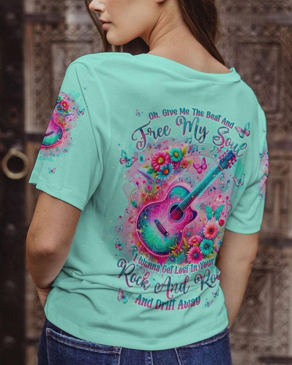 GIVE ME THE BEAT AND FREE MY SOUL GUITAR ALL OVER PRINT - TLNT2601241
