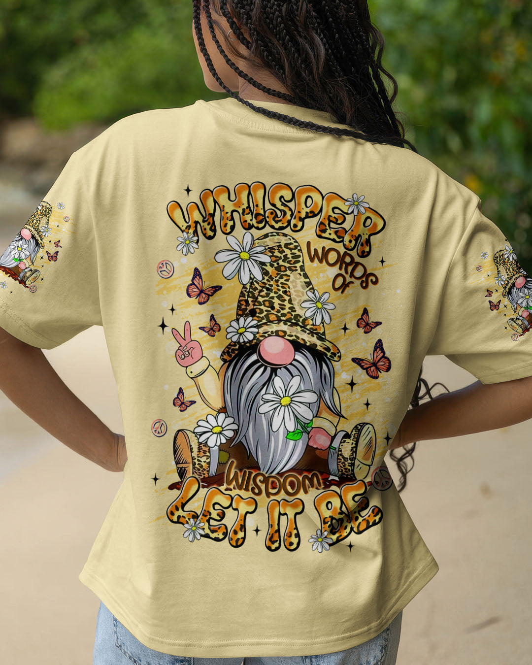 WHISPER WORDS OF WISDOM LET IT BE LEOPARD GNOME ALL OVER PRINT - TLNT2611251