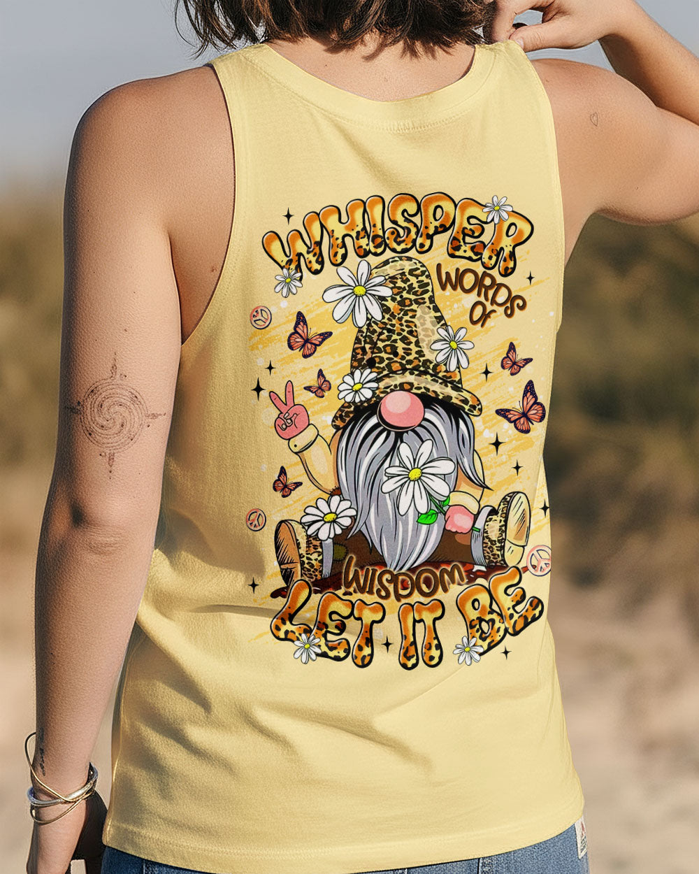 WHISPER WORDS OF WISDOM LET IT BE LEOPARD GNOME ALL OVER PRINT - TLNT2611251