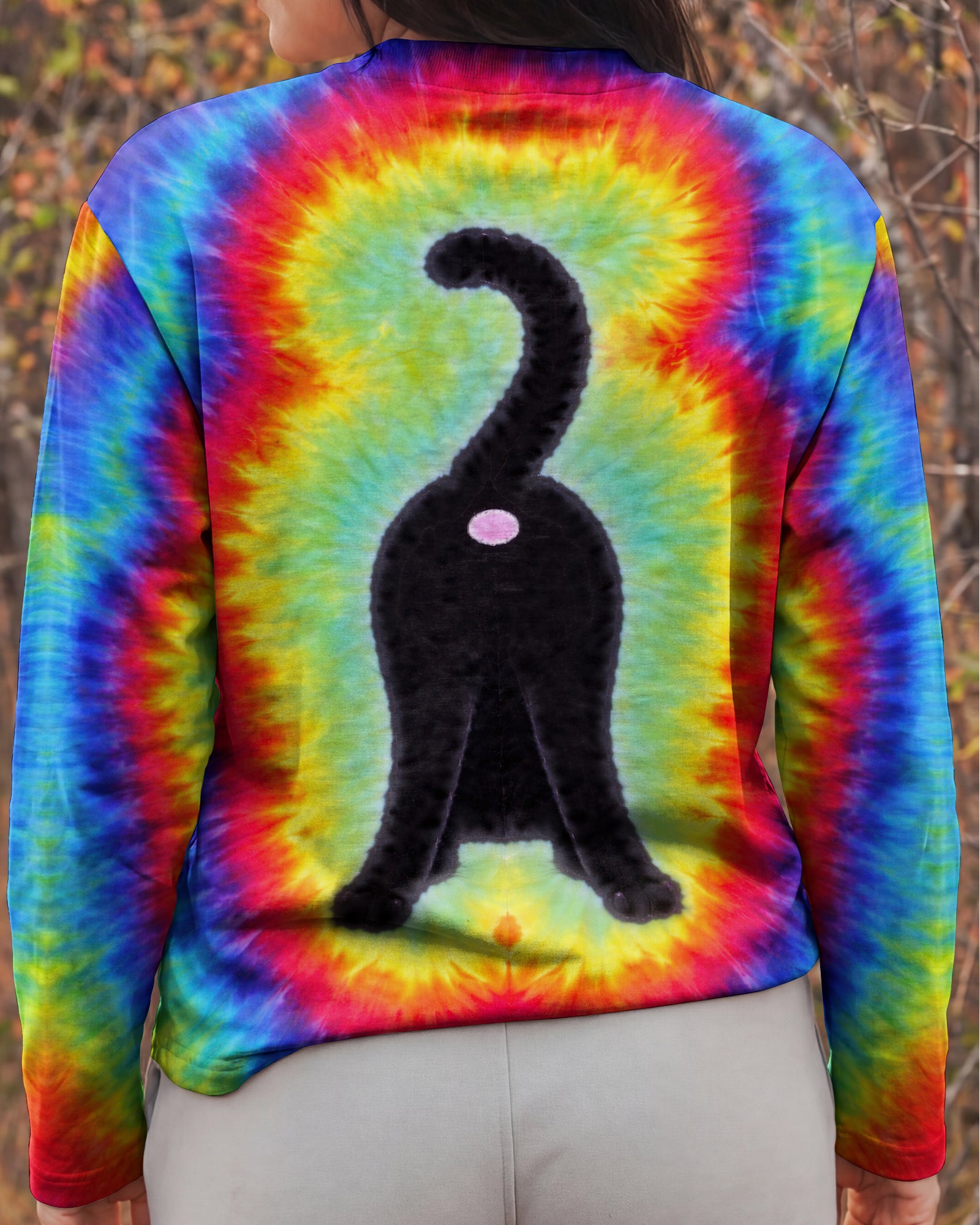 BLACK CAT PLAYFUL  SWIRL ALL OVER PRINT  - TLNT2801261
