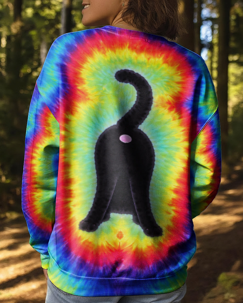 BLACK CAT PLAYFUL  SWIRL ALL OVER PRINT  - TLNT2801261