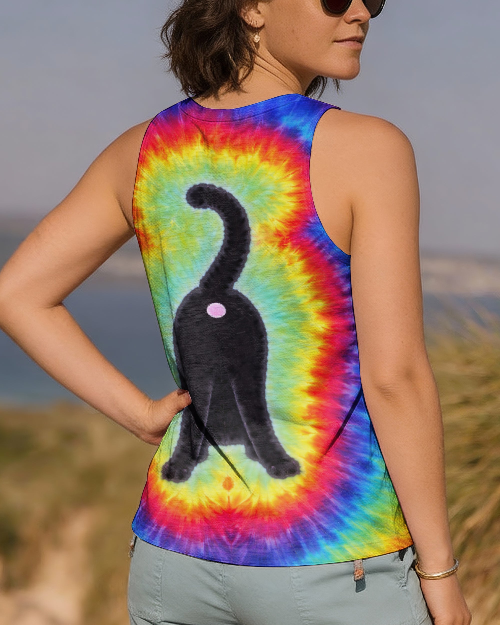 BLACK CAT PLAYFUL  SWIRL ALL OVER PRINT  - TLNT2801261