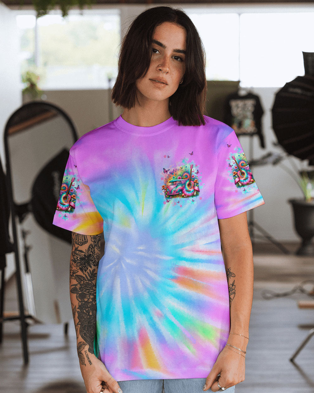RUNNING AGAINST THE WIND HIPPIE BUS TIE DYE ALL OVER PRINT - TLNT2806244