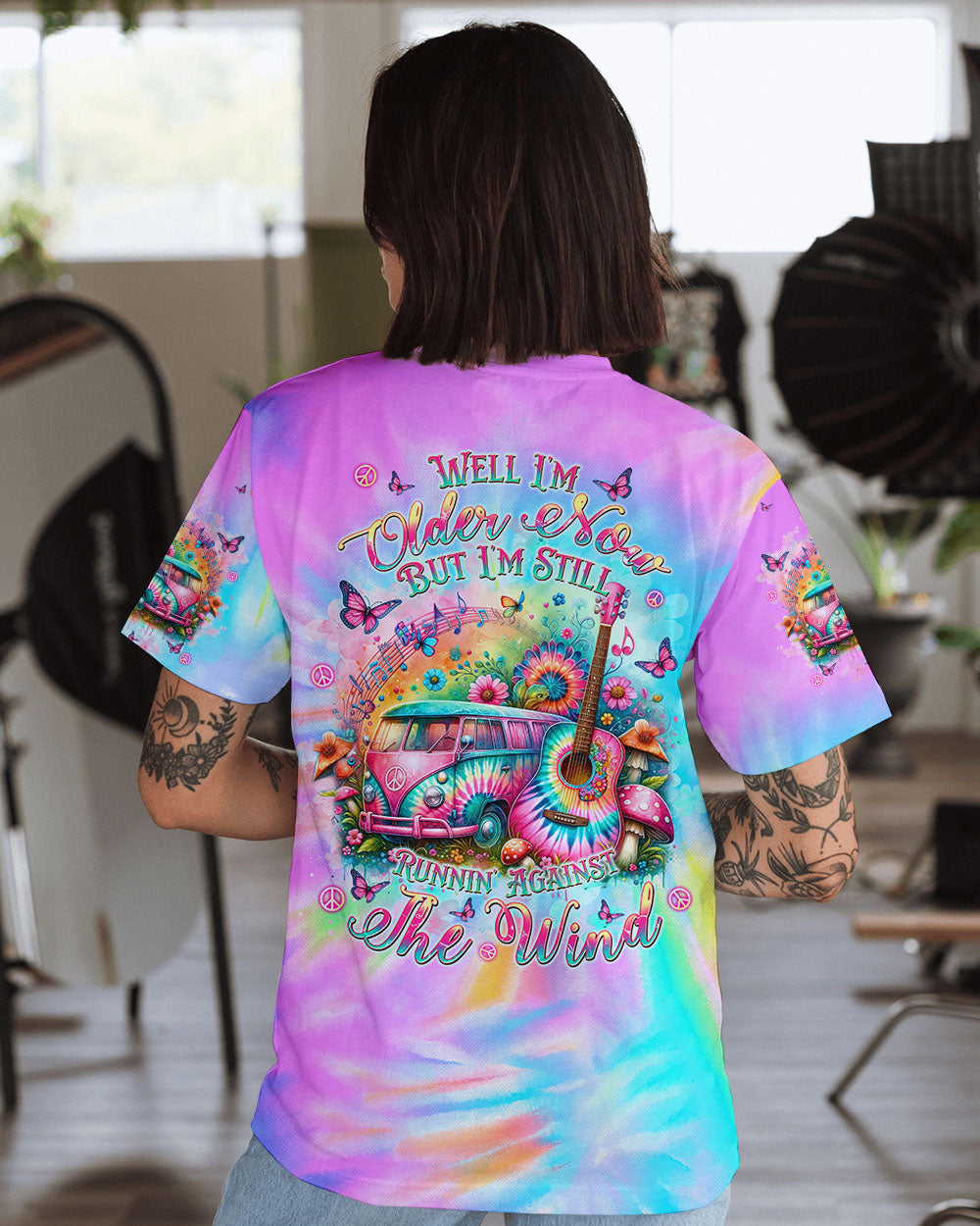 RUNNING AGAINST THE WIND HIPPIE BUS TIE DYE ALL OVER PRINT - TLNT2806244