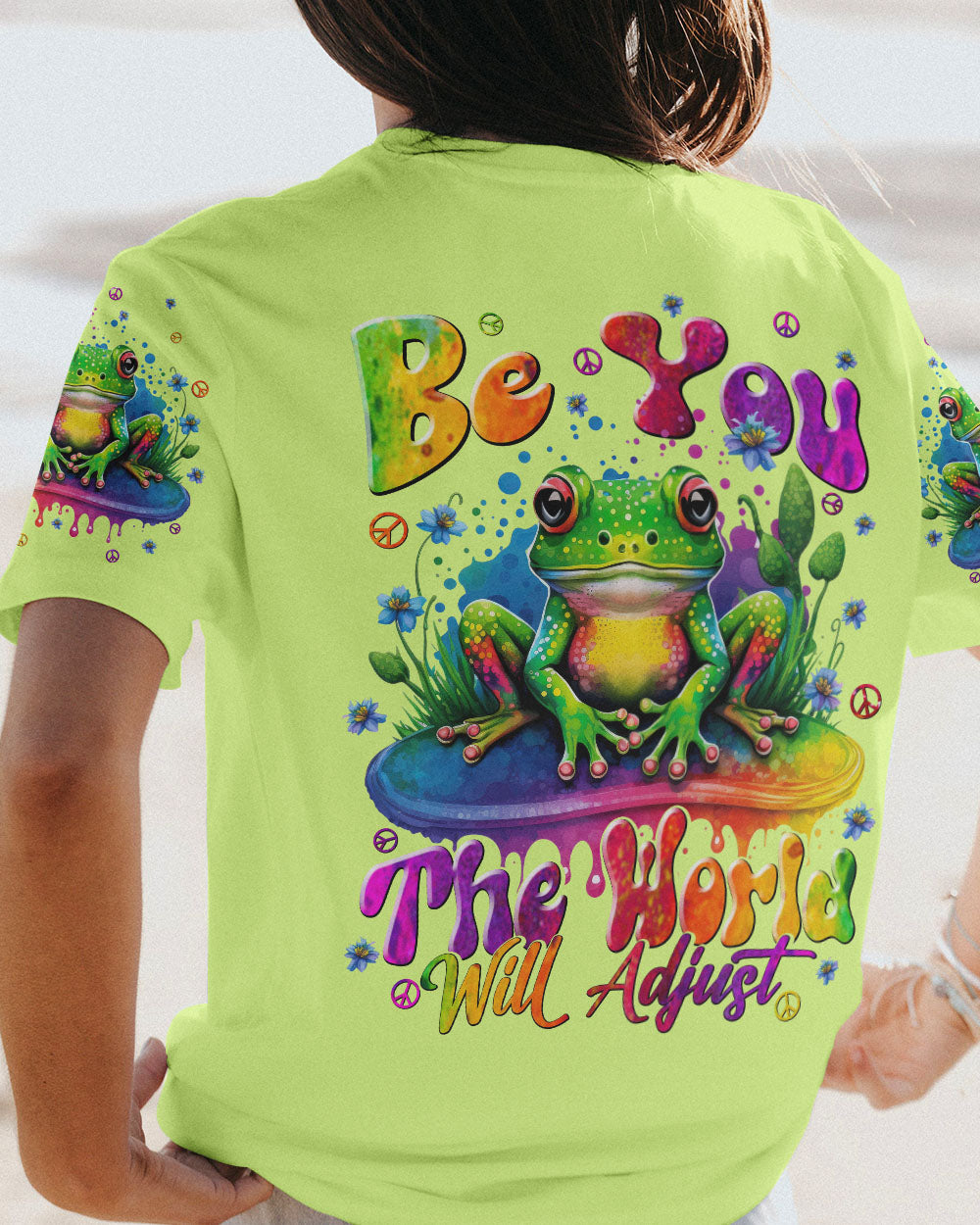 BE YOU THE WORLD WILL ADJUST FROG ALL OVER PRINT - TLNT2808234