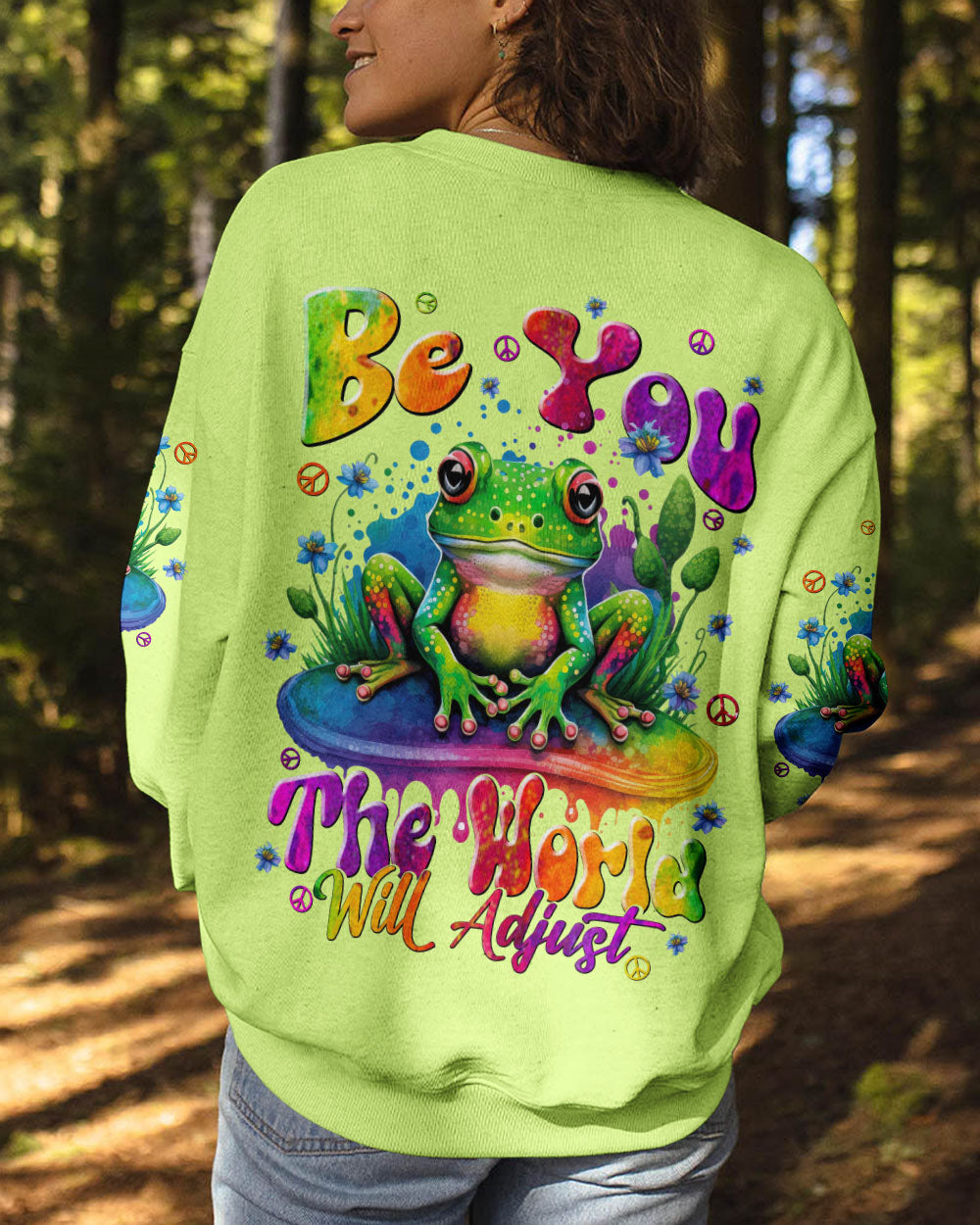 BE YOU THE WORLD WILL ADJUST FROG ALL OVER PRINT - TLNT2808234