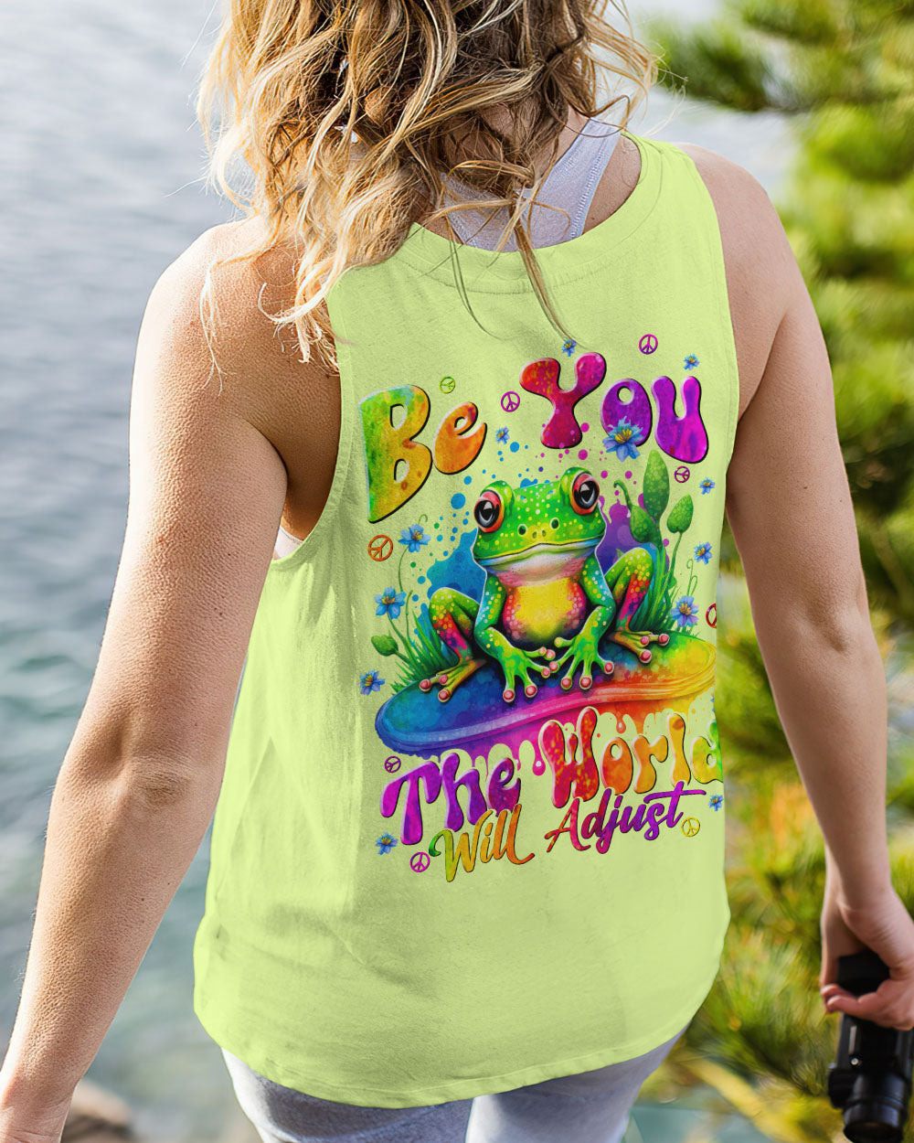 BE YOU THE WORLD WILL ADJUST FROG ALL OVER PRINT - TLNT2808234
