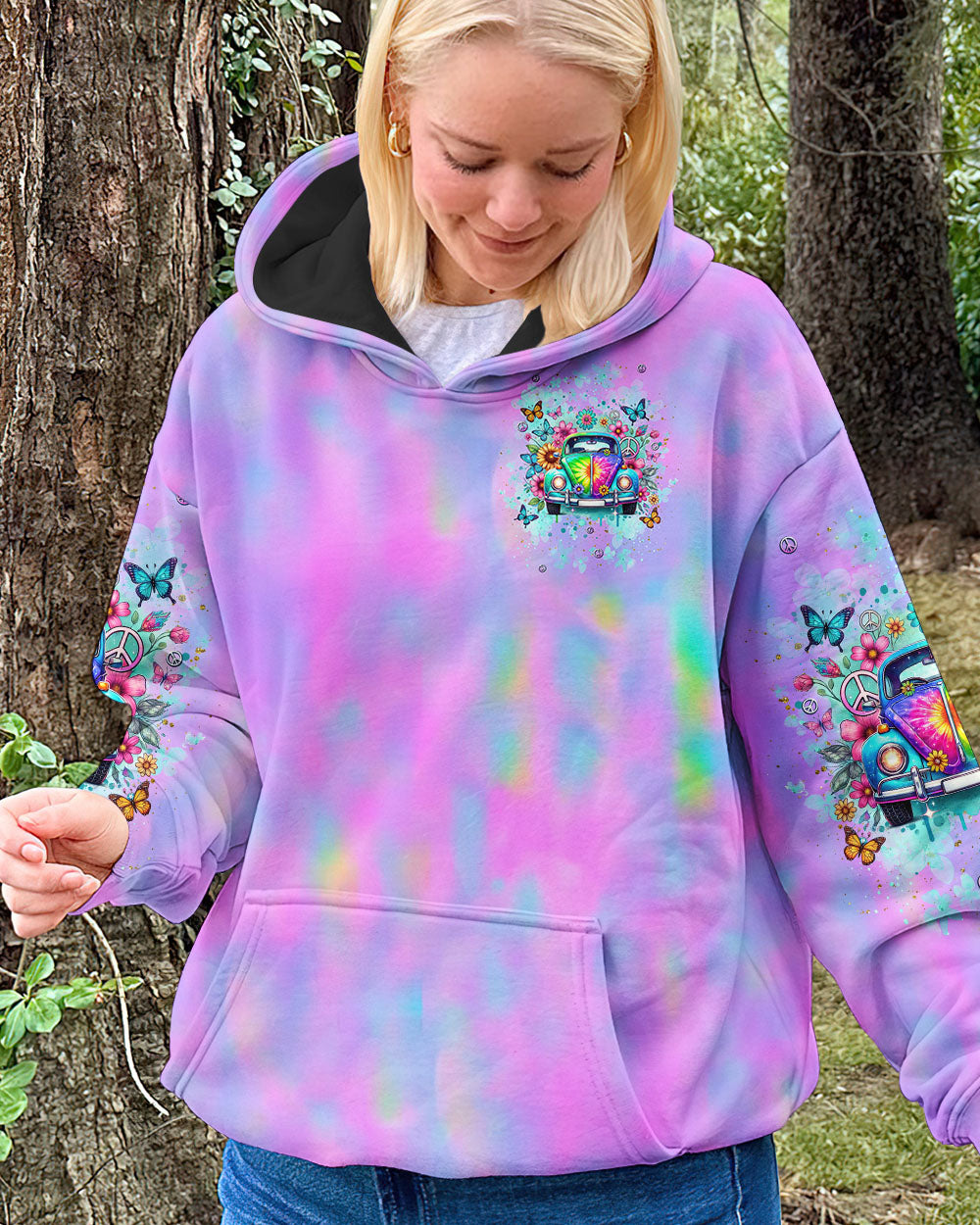 MESSY HAIR AND OPEN HEART HIPPIE CAR ALL OVER PRINT  - TLNT2811244