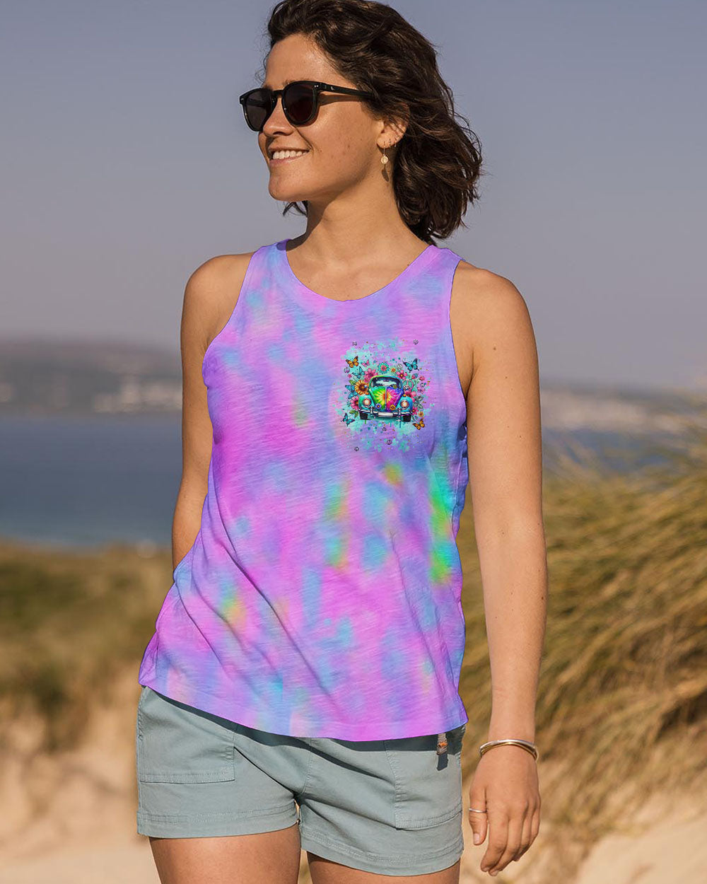 MESSY HAIR AND OPEN HEART HIPPIE CAR ALL OVER PRINT  - TLNT2811244