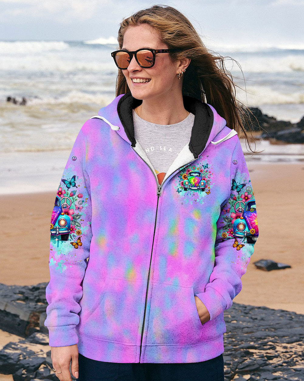 MESSY HAIR AND OPEN HEART HIPPIE CAR ALL OVER PRINT  - TLNT2811244