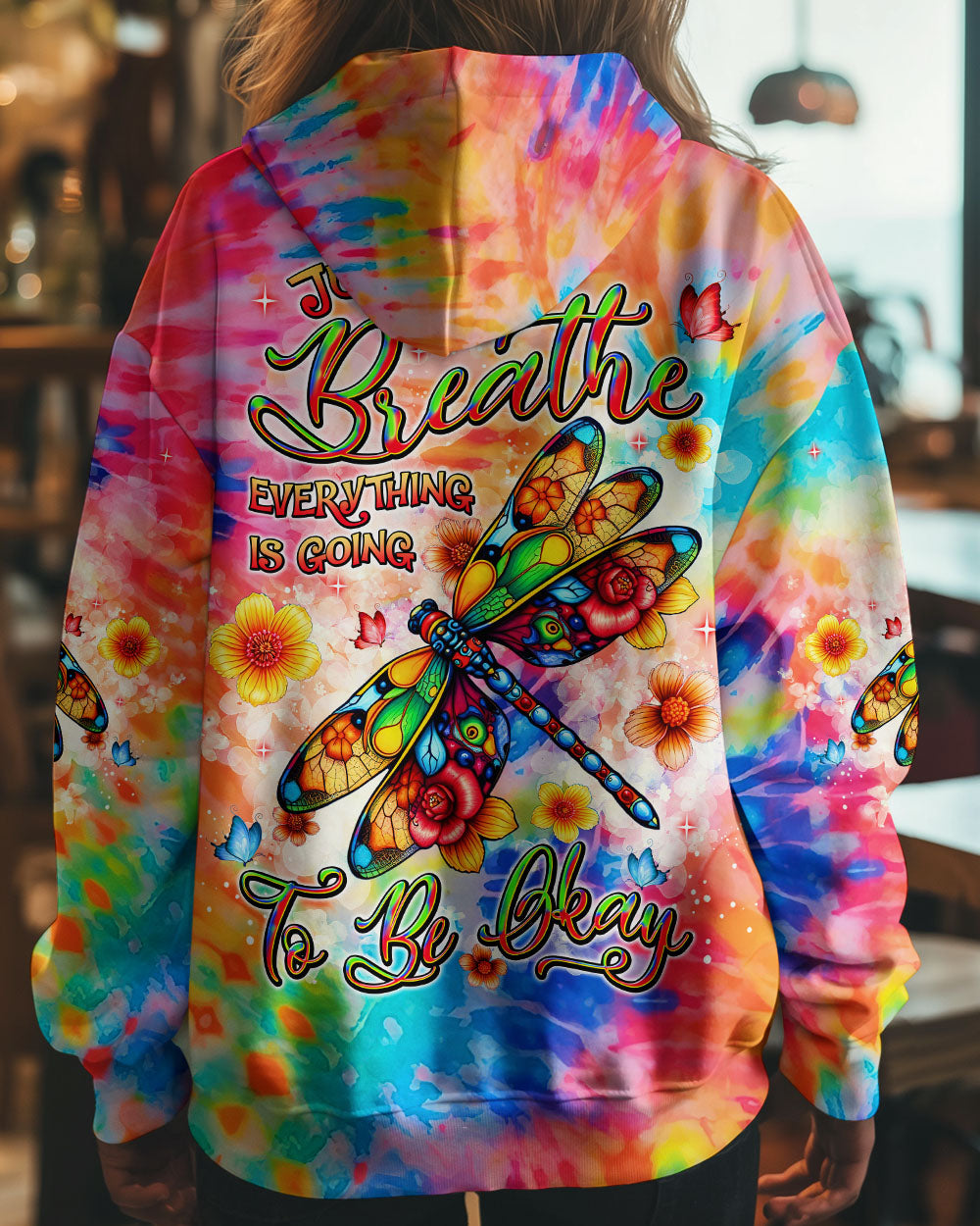 JUST BREATHE DRAGONFLY TIE DYE ALL OVER PRINT - TLNT2904251
