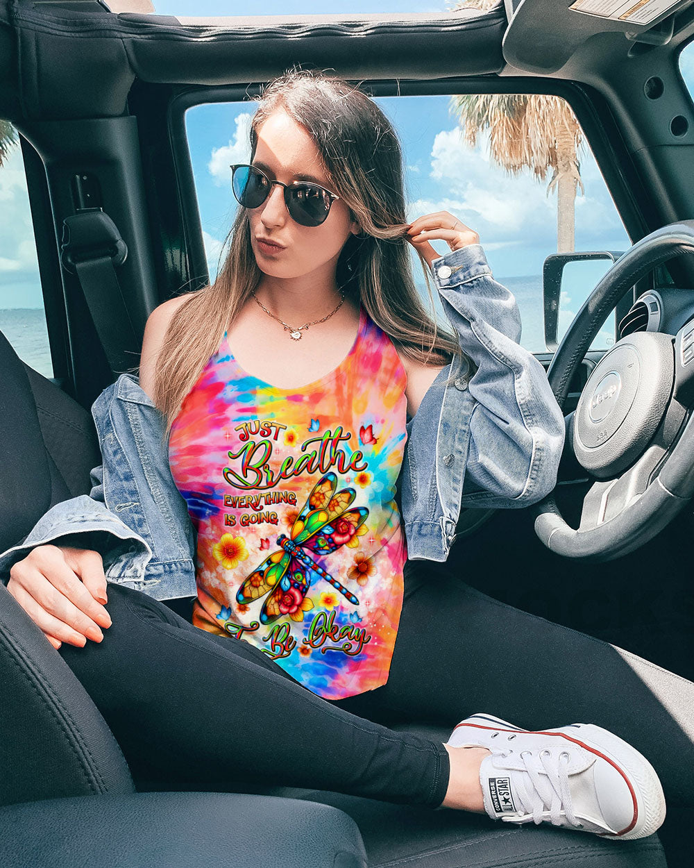 JUST BREATHE DRAGONFLY TIE DYE ALL OVER PRINT - TLNT2904251