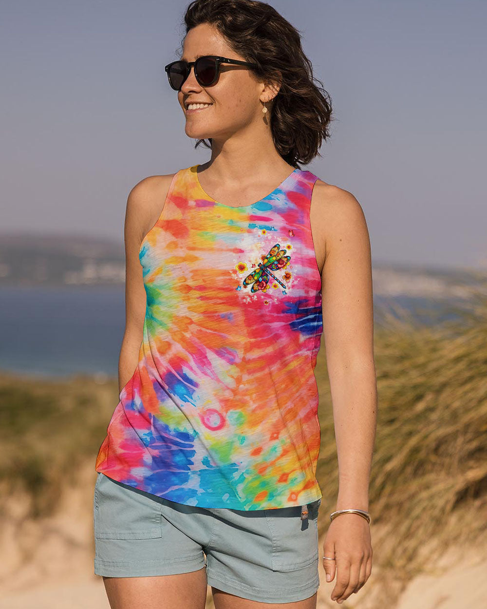 JUST BREATHE DRAGONFLY TIE DYE ALL OVER PRINT - TLNT2904251