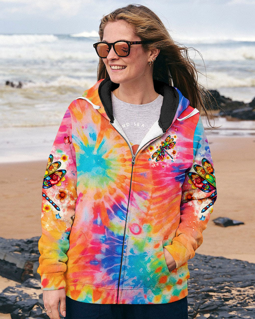 JUST BREATHE DRAGONFLY TIE DYE ALL OVER PRINT - TLNT2904251