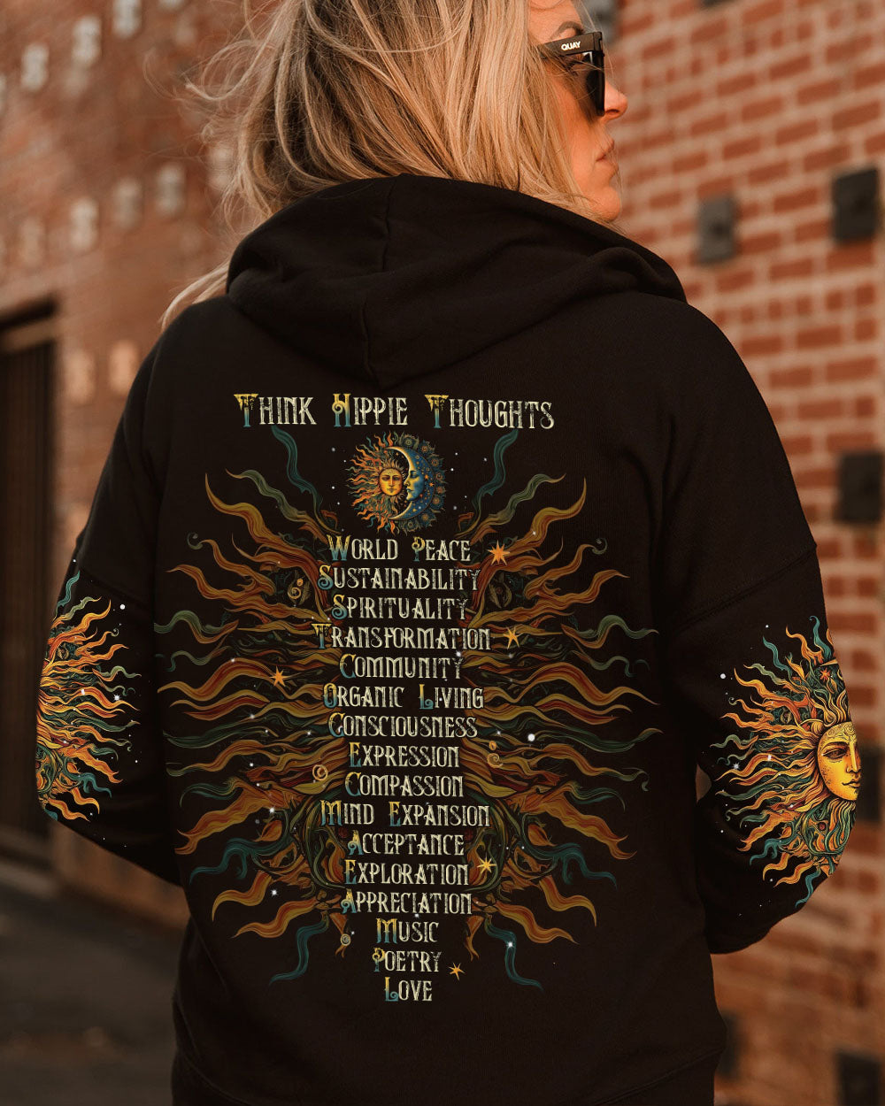 THINK HIPPIE THOUGHTS SUN AND MOON ALL OVER PRINT - TLNT2905232