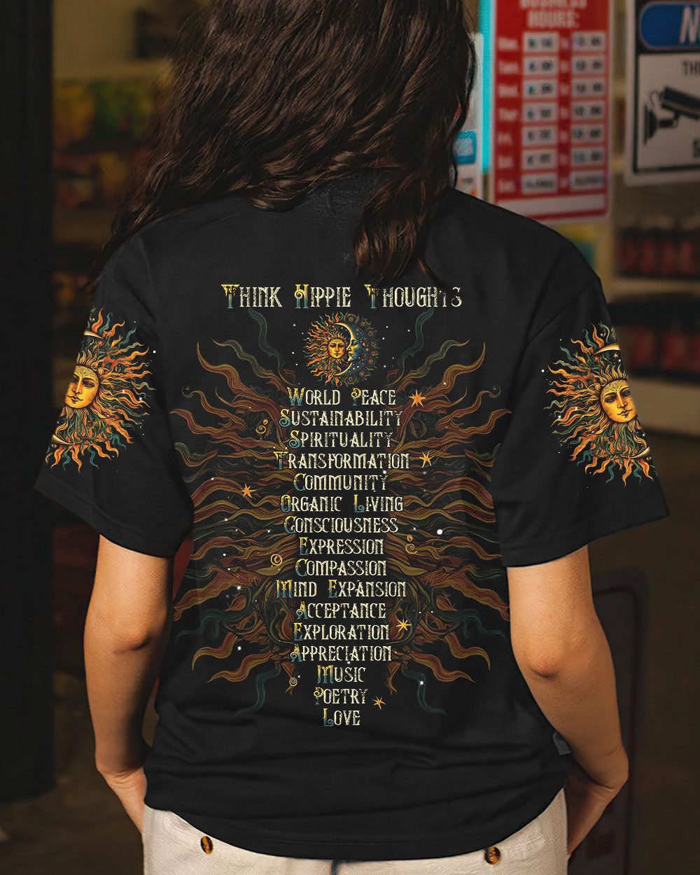 THINK HIPPIE THOUGHTS SUN AND MOON ALL OVER PRINT - TLNT2905232
