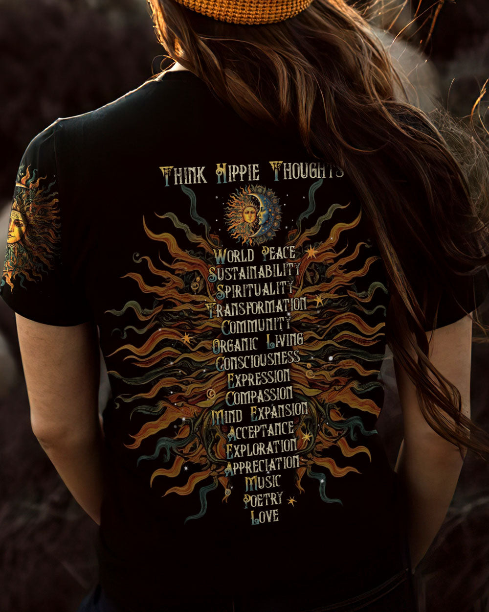 THINK HIPPIE THOUGHTS SUN AND MOON ALL OVER PRINT - TLNT2905232