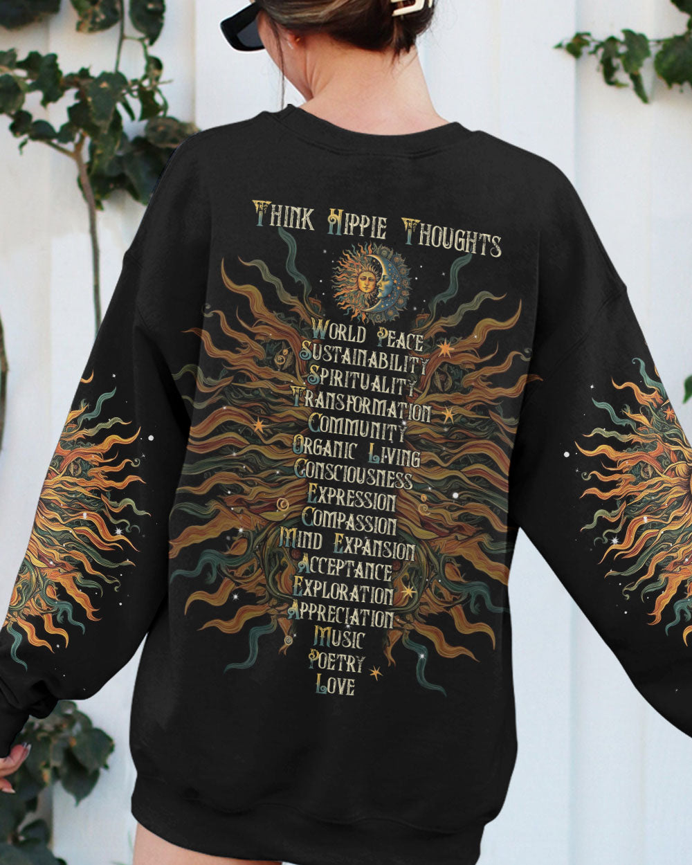 THINK HIPPIE THOUGHTS SUN AND MOON ALL OVER PRINT - TLNT2905232