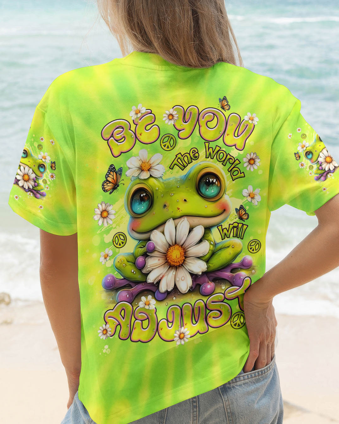 BE YOU THE WORLD WILL ADJUST FROG TIE DYE ALL OVER PRINT - TLNT2905253