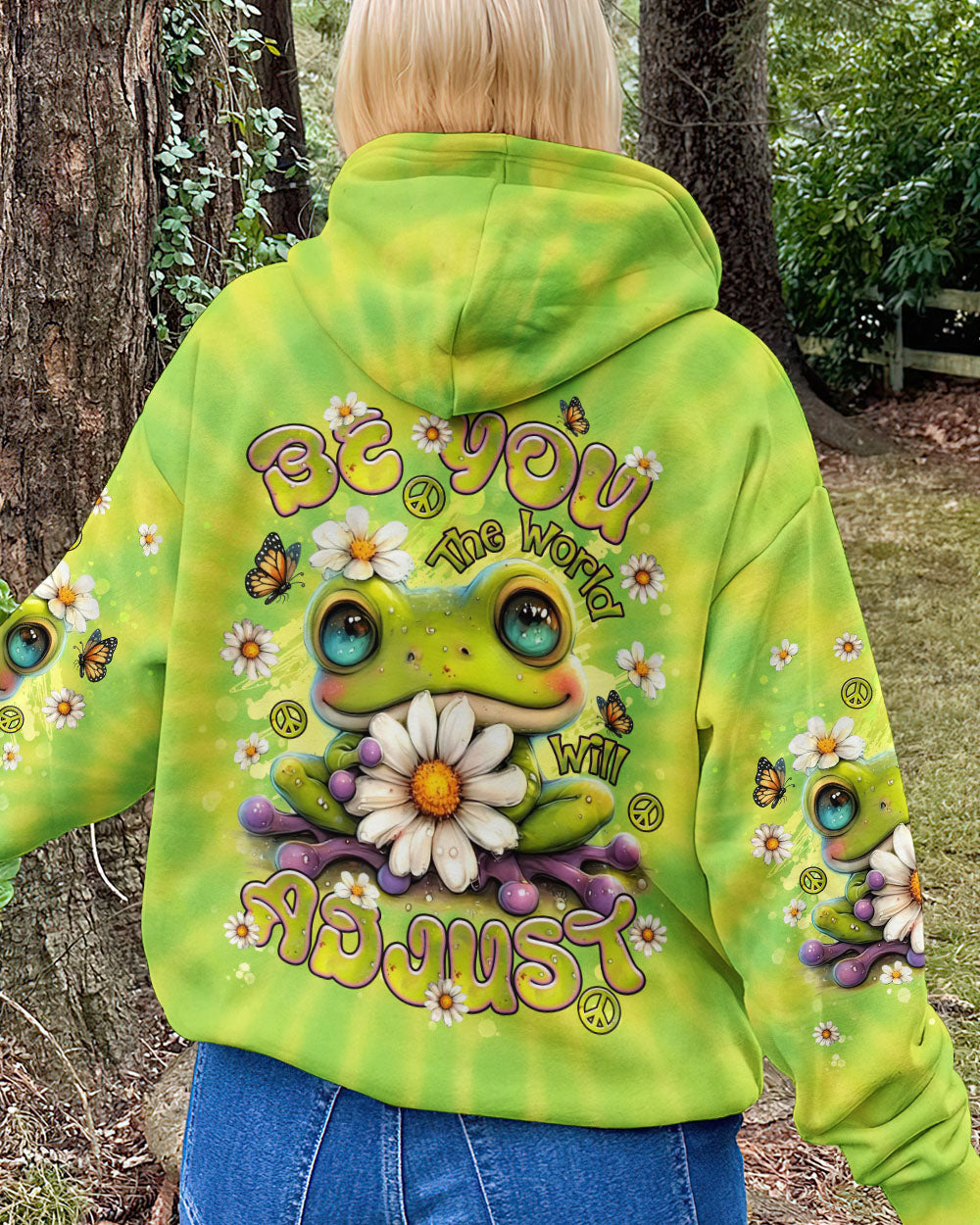BE YOU THE WORLD WILL ADJUST FROG TIE DYE ALL OVER PRINT - TLNT2905253