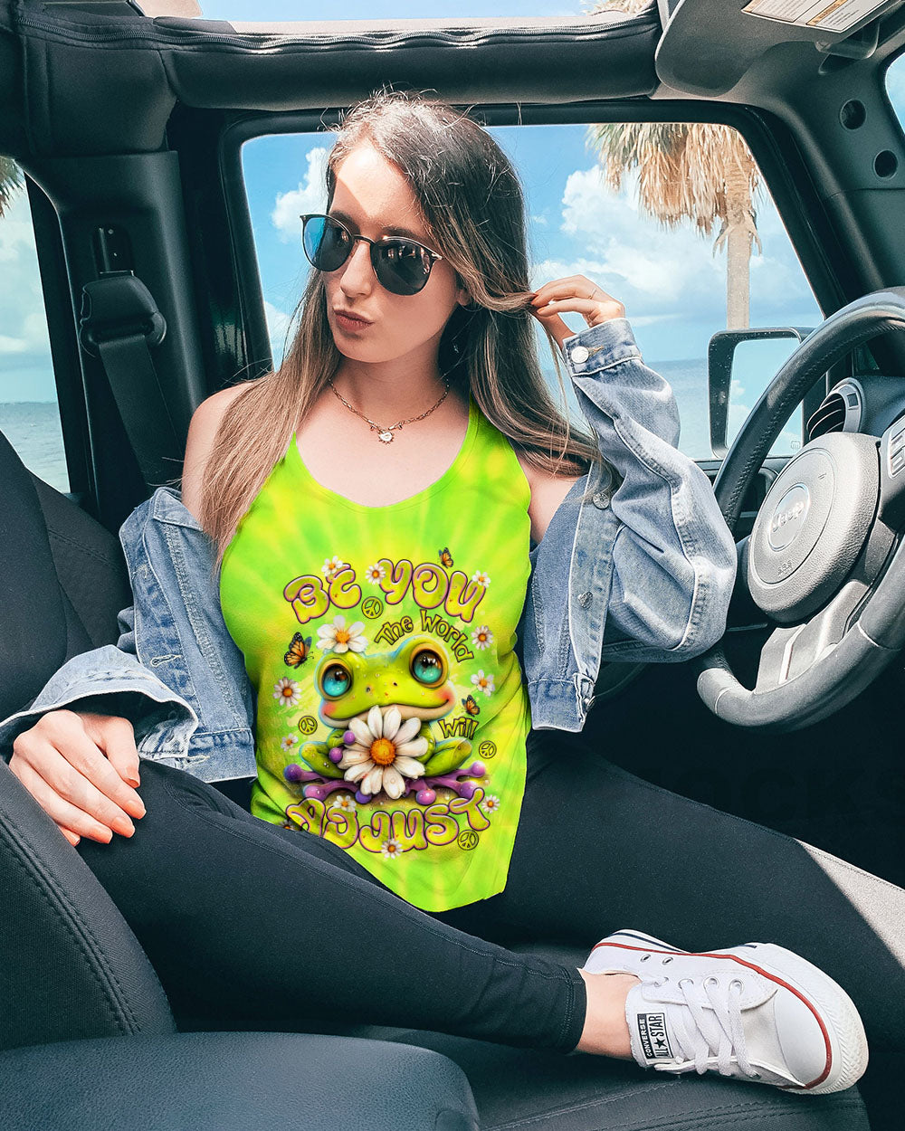 BE YOU THE WORLD WILL ADJUST FROG TIE DYE ALL OVER PRINT - TLNT2905253