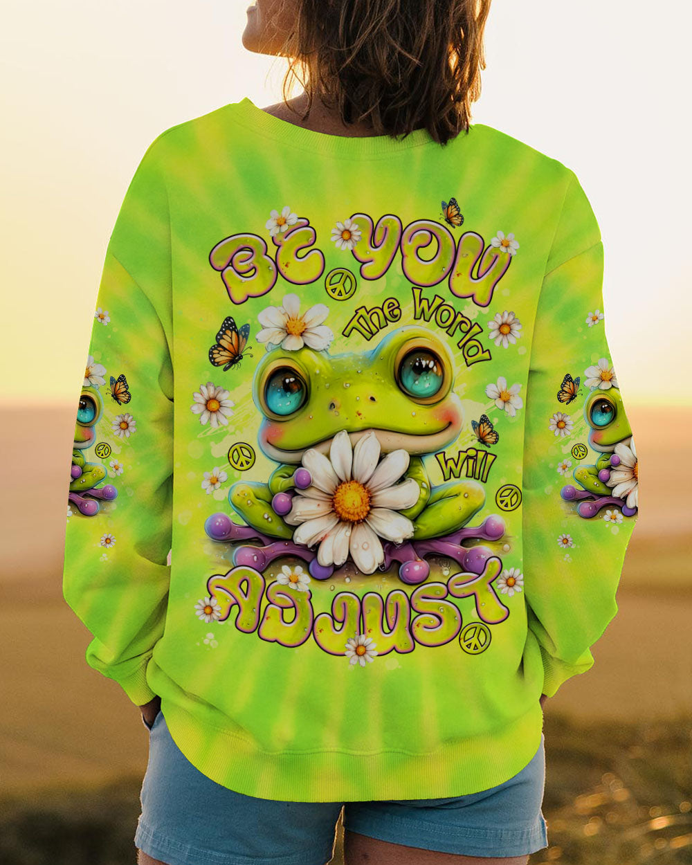 BE YOU THE WORLD WILL ADJUST FROG TIE DYE ALL OVER PRINT - TLNT2905253