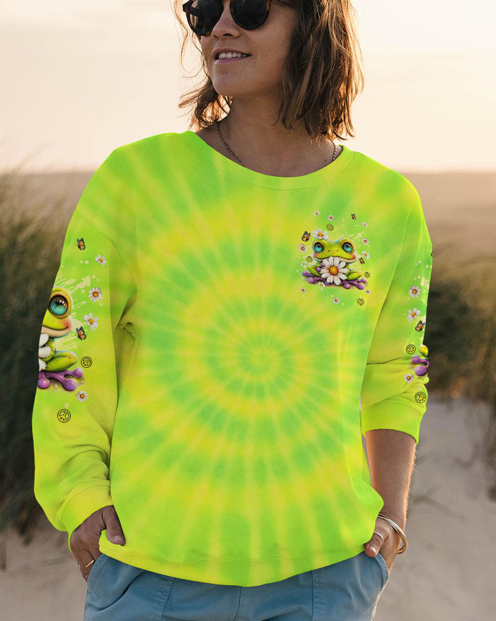 BE YOU THE WORLD WILL ADJUST FROG TIE DYE ALL OVER PRINT - TLNT2905253