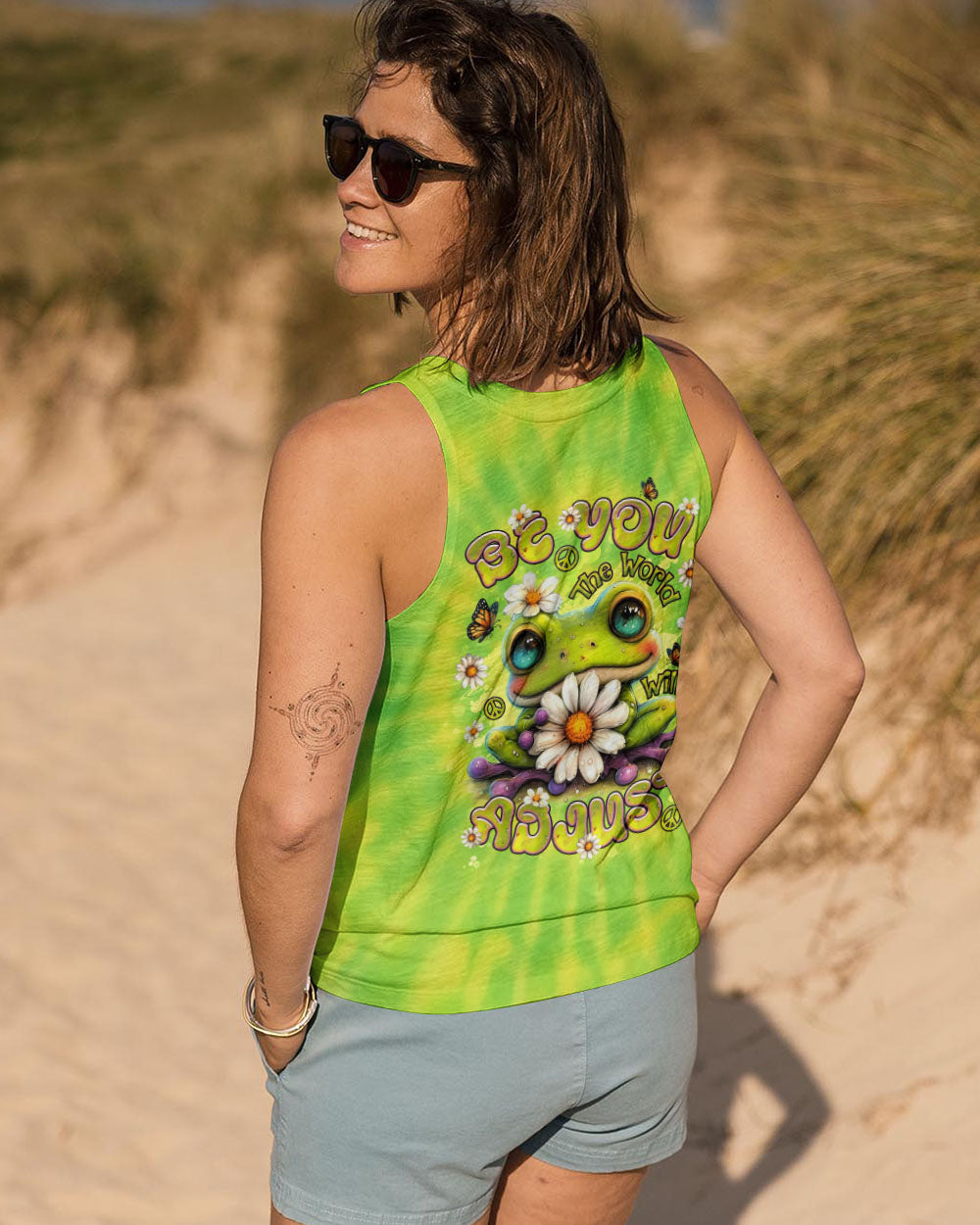 BE YOU THE WORLD WILL ADJUST FROG TIE DYE ALL OVER PRINT - TLNT2905253