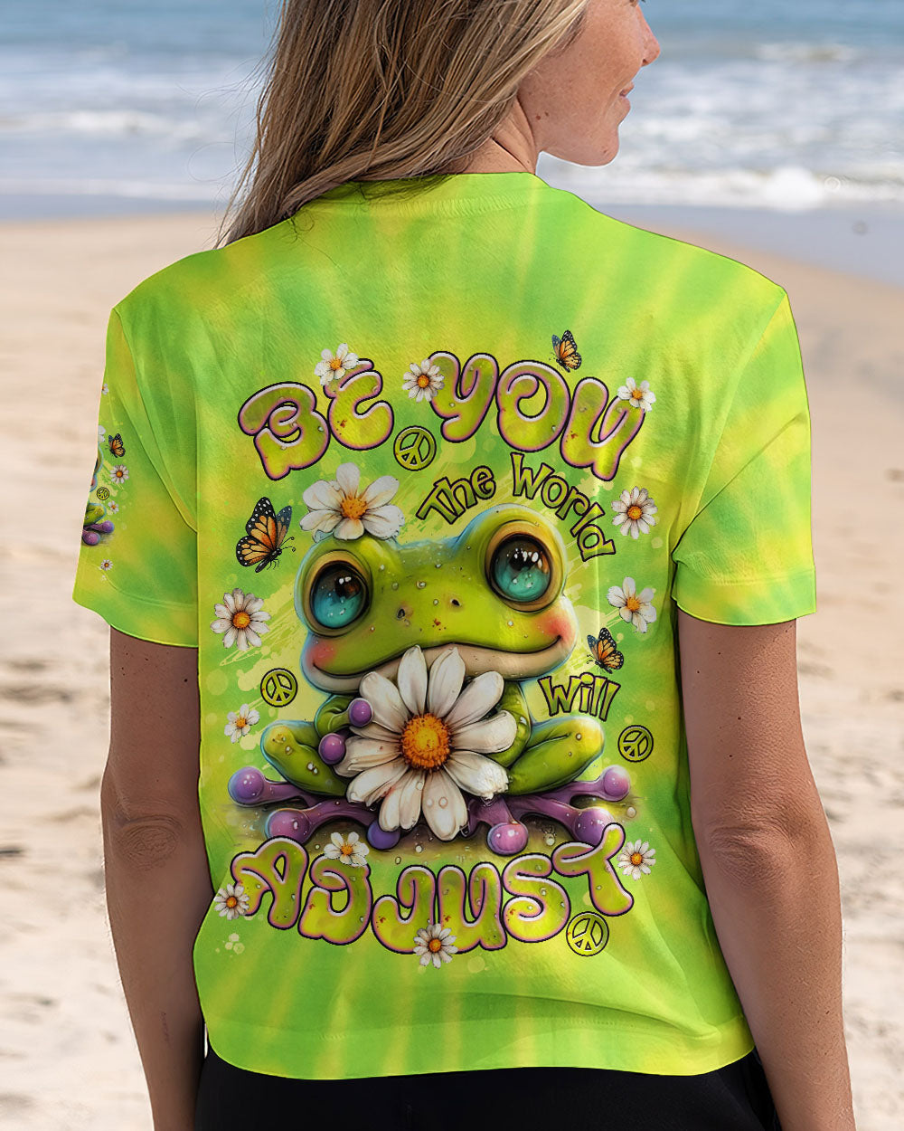 BE YOU THE WORLD WILL ADJUST FROG TIE DYE ALL OVER PRINT - TLNT2905253