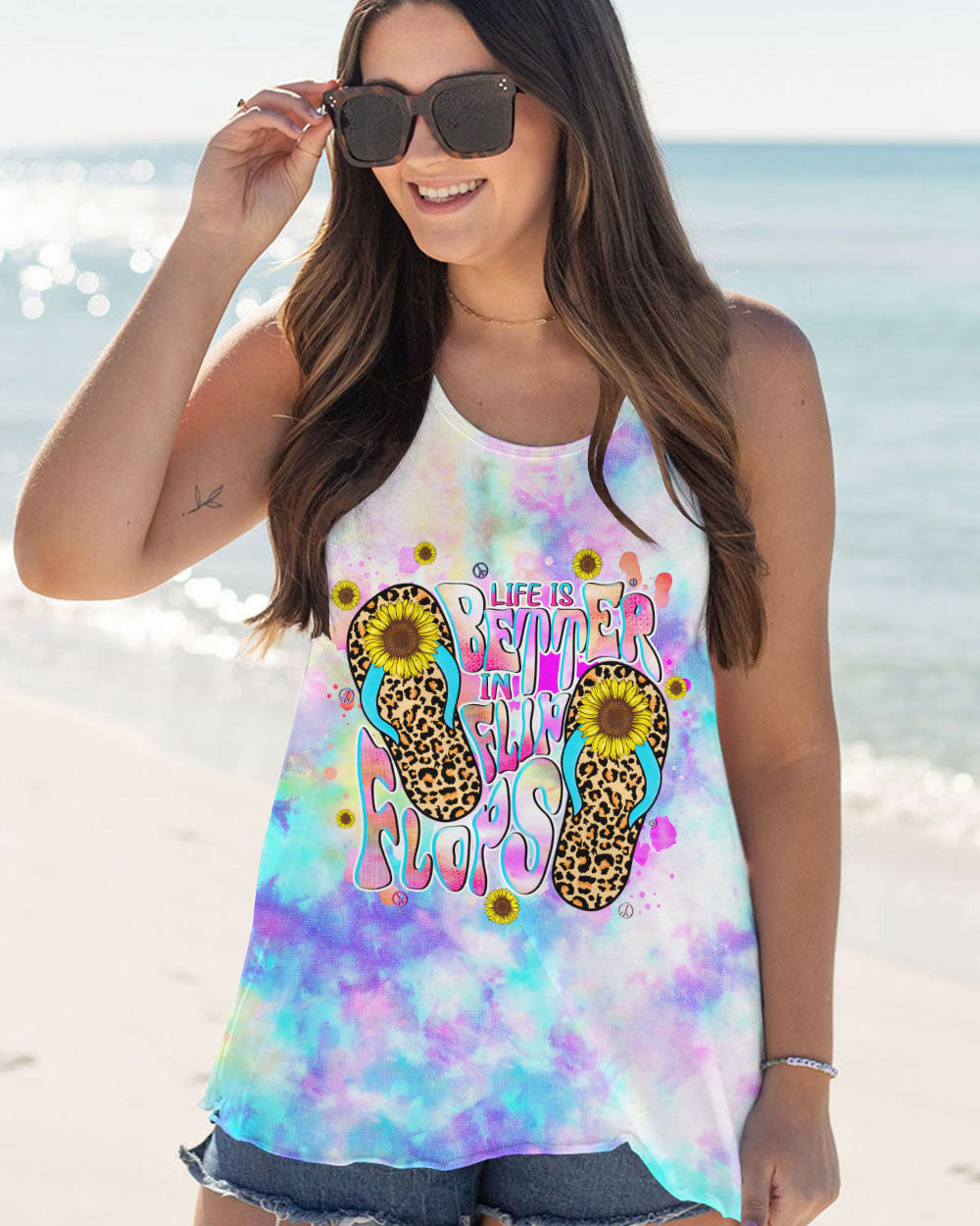 LIFE IS BETTER IN FLIP FLOPS TIE DYE ALL OVER PRINT - TLNT2908232