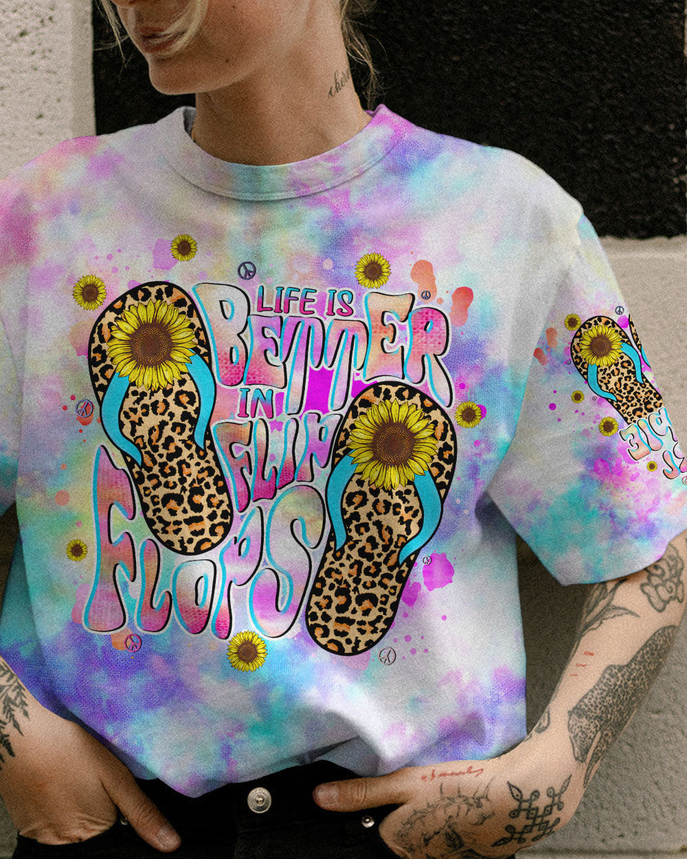 LIFE IS BETTER IN FLIP FLOPS TIE DYE ALL OVER PRINT - TLNT2908232