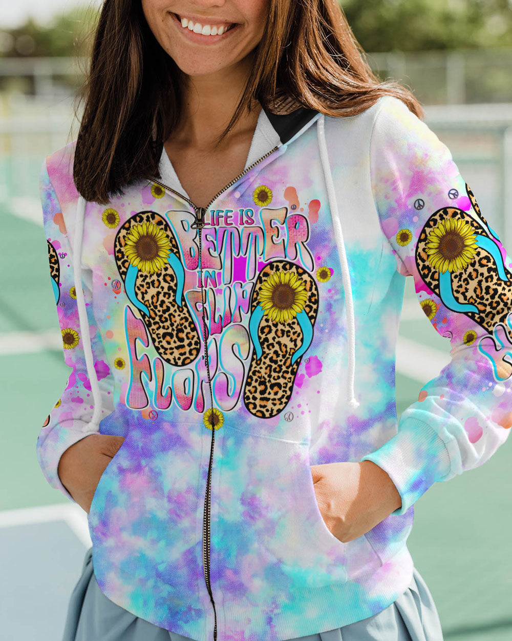 LIFE IS BETTER IN FLIP FLOPS TIE DYE ALL OVER PRINT - TLNT2908232