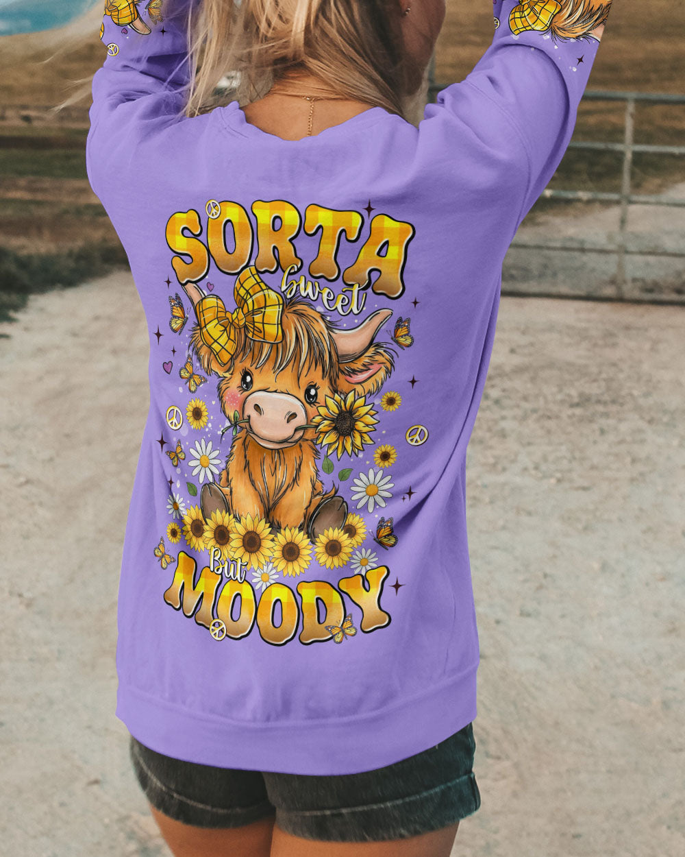 SORTA SWEET BUT MOODY COW ALL OVER PRINT - TLNT3010252