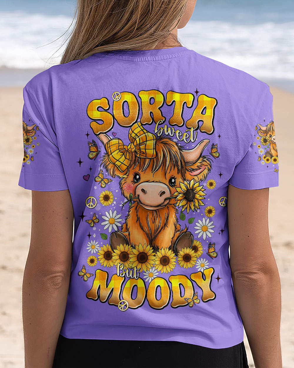 SORTA SWEET BUT MOODY COW ALL OVER PRINT - TLNT3010252