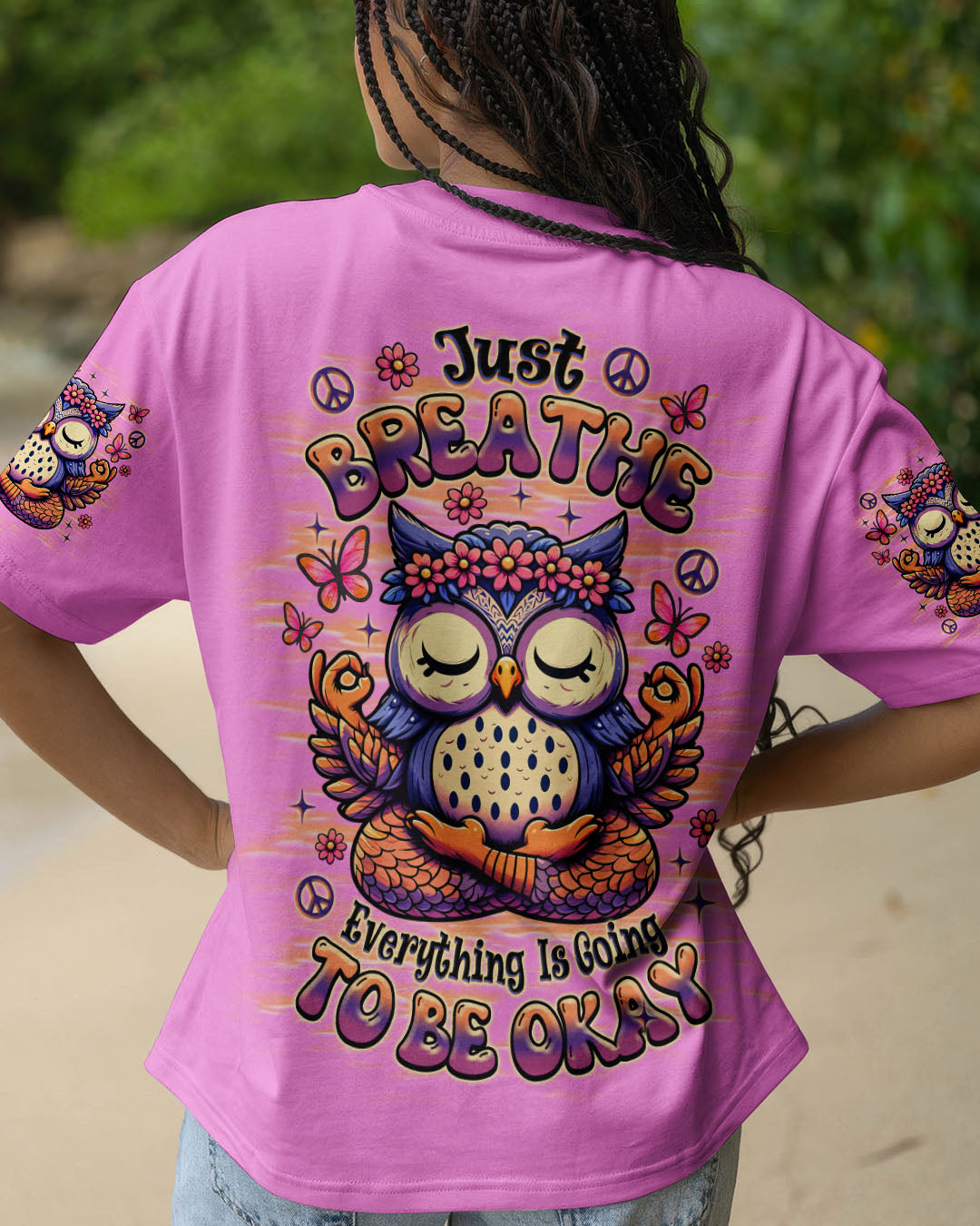 JUST BREATHE OWL ALL OVER PRINT - TLNZ0307251