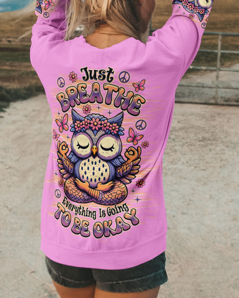 JUST BREATHE OWL ALL OVER PRINT - TLNZ0307251