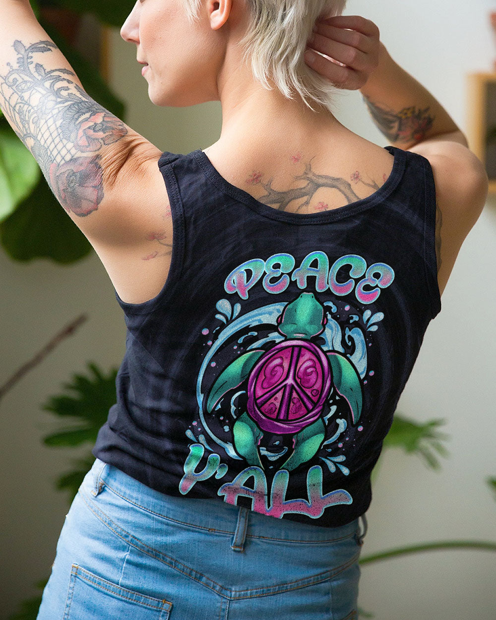 PEACE Y'ALL TURTLE ALL OVER PRINT - TLNZ0407231