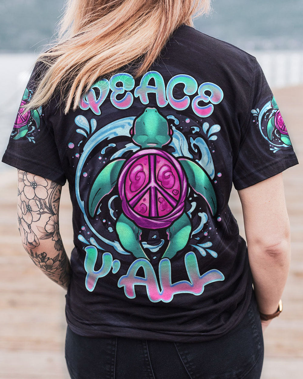 PEACE Y'ALL TURTLE ALL OVER PRINT - TLNZ0407231