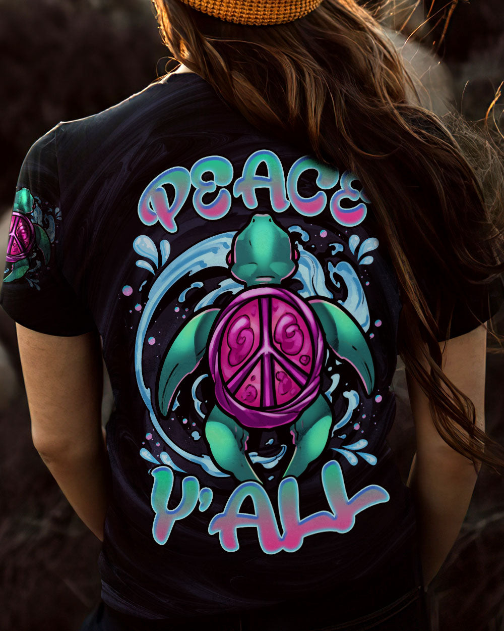 PEACE Y'ALL TURTLE ALL OVER PRINT - TLNZ0407231