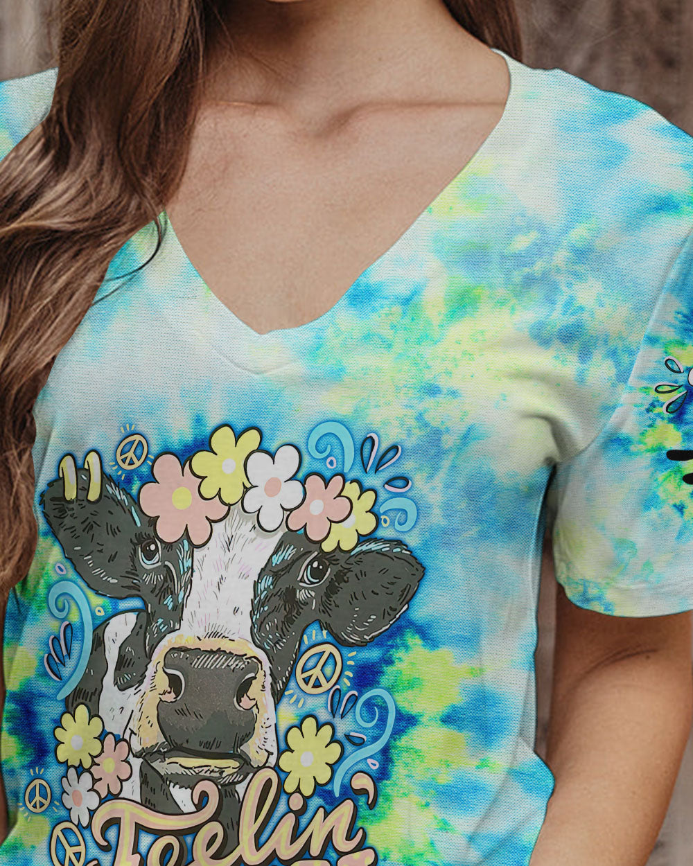 FEELING MOOVY COW TIE DYE ALL OVER PRINT - TLNZ0408232