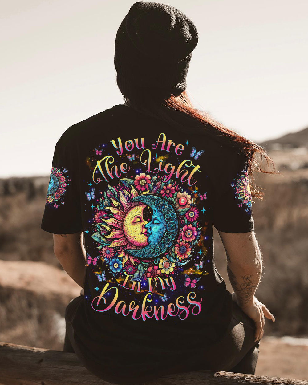 YOU ARE THE LIGHT IN MY DARKNESS SUN MOON FLOWER ALL OVER PRINT - TLNZ0606242