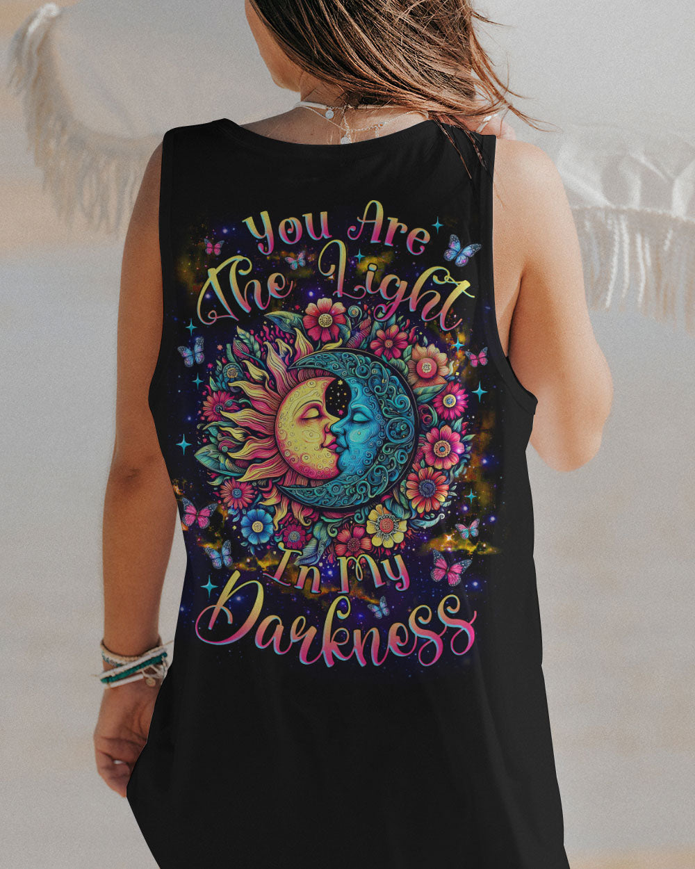 YOU ARE THE LIGHT IN MY DARKNESS SUN MOON FLOWER ALL OVER PRINT - TLNZ0606242
