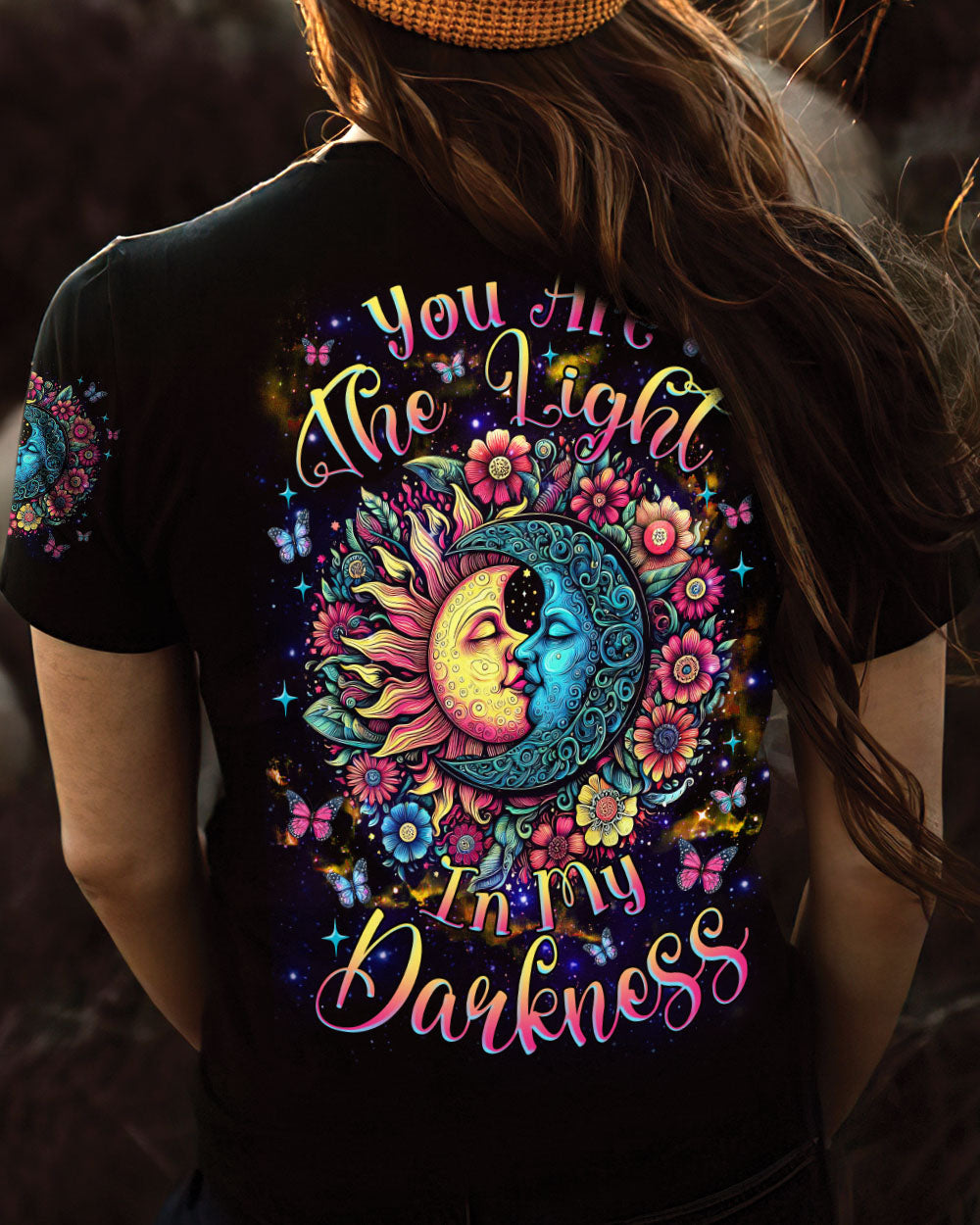 YOU ARE THE LIGHT IN MY DARKNESS SUN MOON FLOWER ALL OVER PRINT - TLNZ0606242