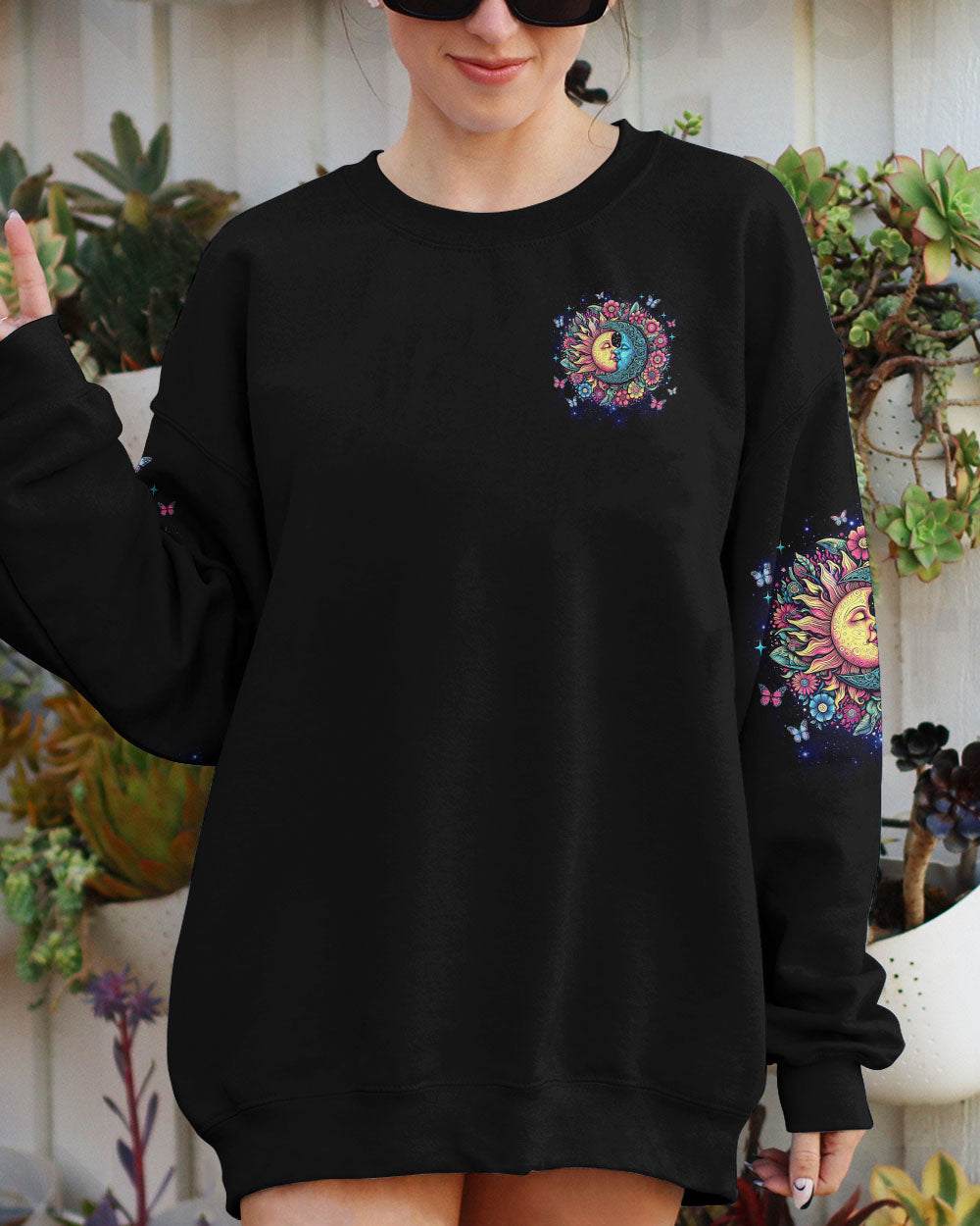 YOU ARE THE LIGHT IN MY DARKNESS SUN MOON FLOWER ALL OVER PRINT - TLNZ0606242