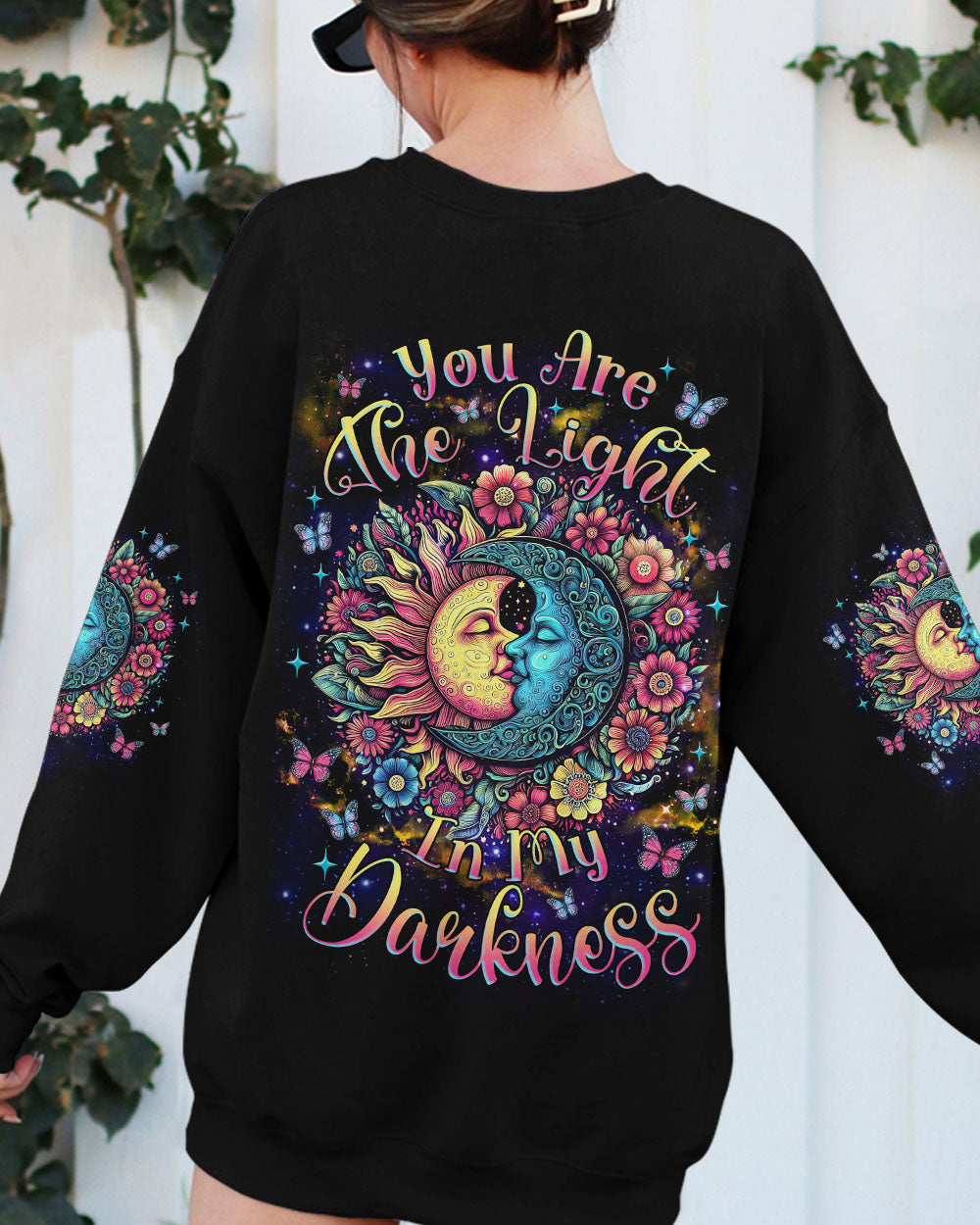 YOU ARE THE LIGHT IN MY DARKNESS SUN MOON FLOWER ALL OVER PRINT - TLNZ0606242
