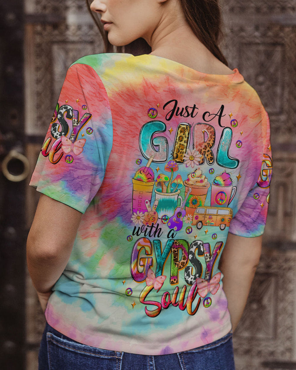 JUST A GIRL WITH A GYPSY SOUL TIE DYE ALL OVER PRINT - TLNZ0609231